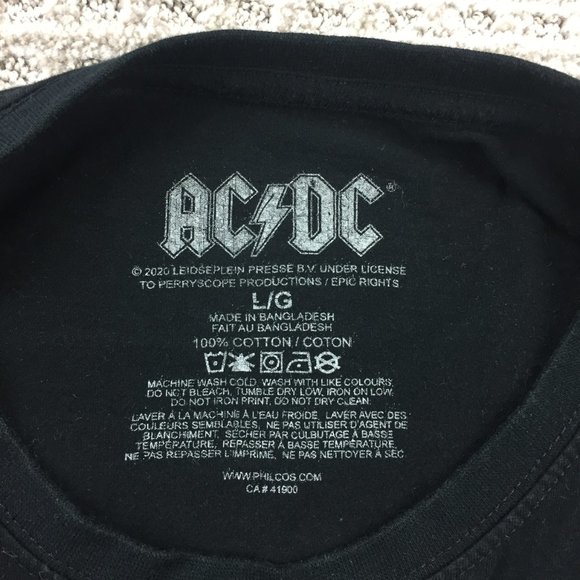 AC/DC Crop Top Shirt Women Large L Black Heavy Metal Band T-Shirt Graphic Print - Picture 3 of 7